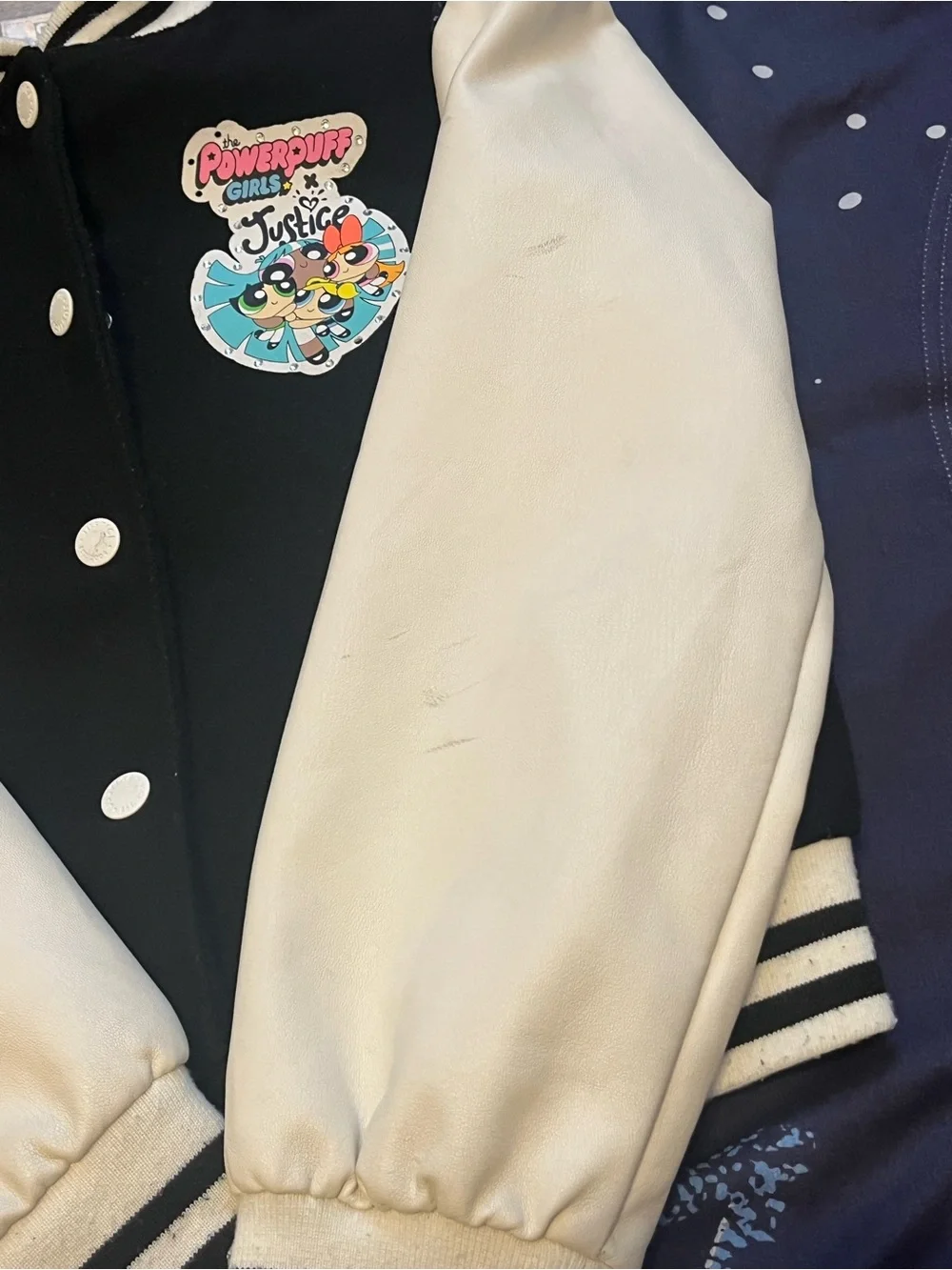Girls Sz Small Power Puff Girls X JUSTICE Bomber Varsity Jacket
